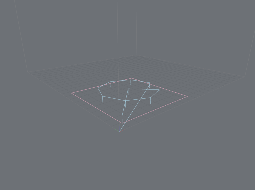 A CNC toolpath of eight drilled holes on a circle plus a centre hole and a square frame, all computed by a parametric program, cut moves in pink and rapid moves in blue